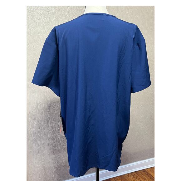 Beverly Hills Uniforms Work Medical Scrub Top Blue Stretch Men Women 2XL New - Picture 2 of 8